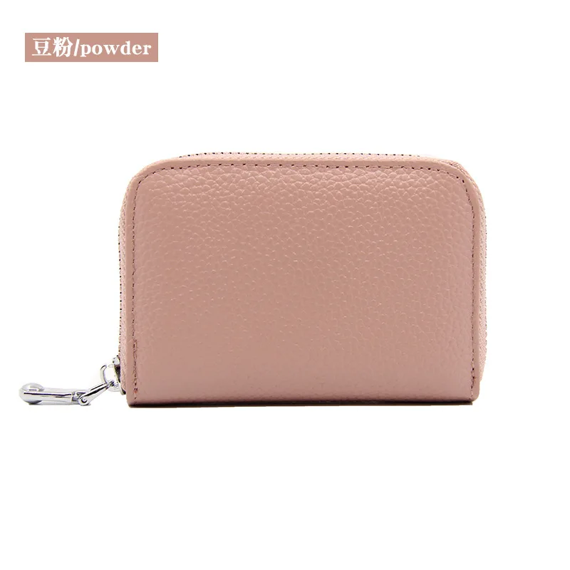 

1 pc Men Business Card Holder Genuine Leather Credit Card Holder Women Zipper Pocket Unisex Card Case Zipper Coin Purse