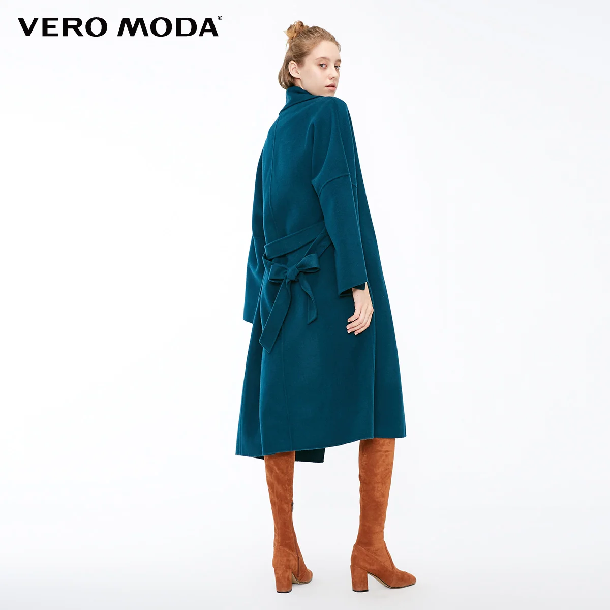 Vero Moda женское Новое двубортное длинное шерстяное пальто силуэта | 318327530