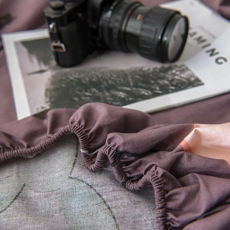 

100% Cotton luxury Brown Fitted Bottom Sheet Queen Premium Wrinkle Resistant Deep Pocket King 71X79