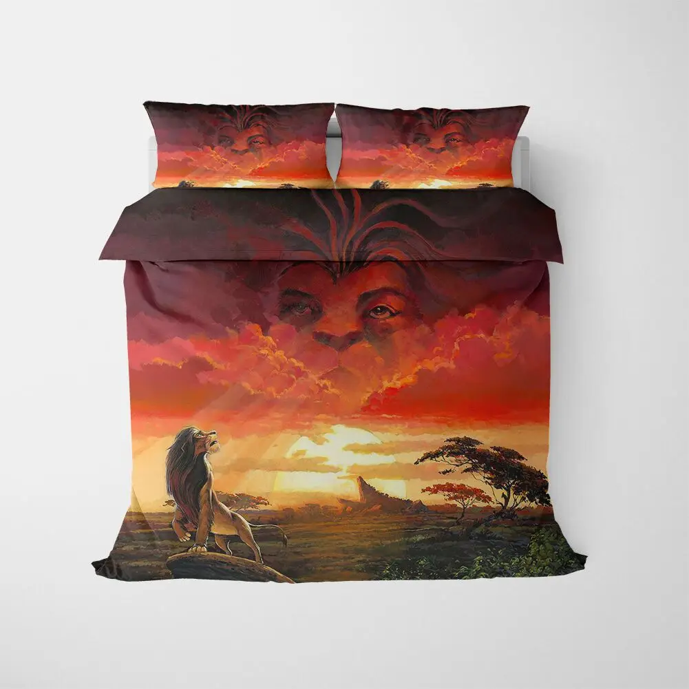 

Disney The Lion King Simba Bedding Set Cartoon Boy Bed Linens Single Twin Size Duvet Comforter cover Kids Teen Bedspreads Gifts