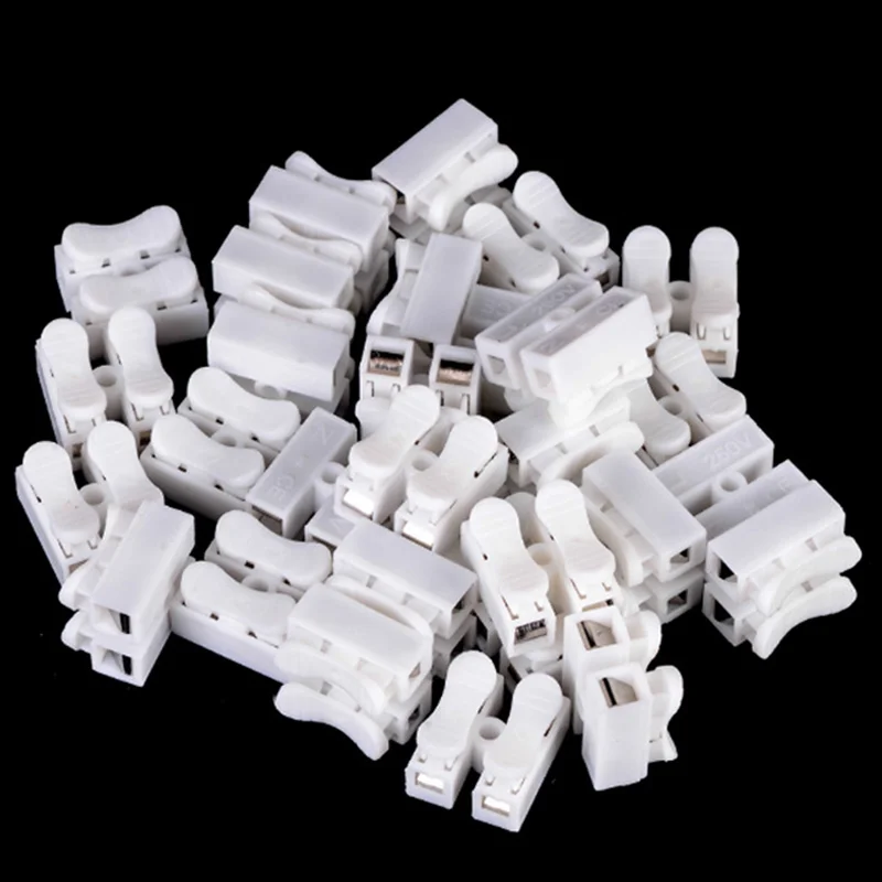 Самоблокирующиеся нажимные клеммы CH-2 2pin быстрый соединитель без сварки зажим