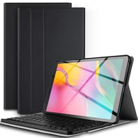 2020 hot bluetooth keyboard for samsung taba 10 1 2019 smt510 tablet bluetooth backlit keyboard with millet pattern leather case