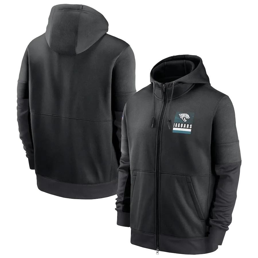 

Men's Jacksonville Black Sideline Impact Lockup Performance Jaguars Full-Zip Hoodie