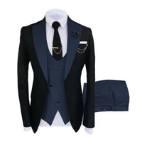 jacketsvestpants costume 3 pieces slim wedding tuxedos one button peak lapel groomsmen wear costume homme mens prom blazer