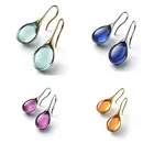 2021 модные серьги 4 цветов с натуральными драгоценными камнями для женщин серьги в минималистском стиле с крючком ювелирные изделия