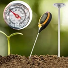 Стержень из нержавеющей стали почвенный термометр, дисплей с циферблатом, диапазон 0-100 градусов Цельсия для почвы, компоста, Садовые принадлежности