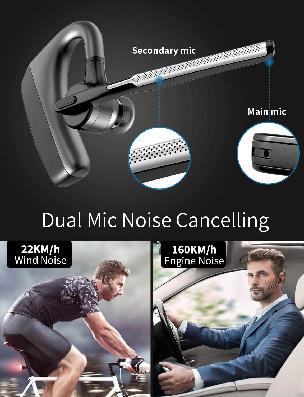 new k18 bluetooth earphones 5 1 headset wireless headphones with dual mic earpiece cvc8 0 noise cancelling hands free free global shipping