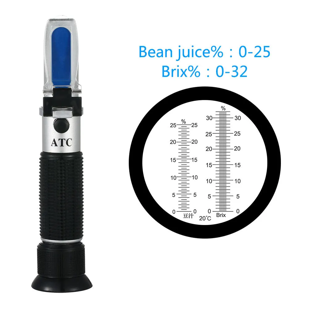 

Soybean Milk Concentration Meter 0-25 Soymilk Saccharometer Bean Juice Concentration/sugar Meter Hand-held Sugar Refractometer
