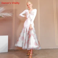 waltz dress female adult high end lace halter dancing skirt professional competition dance wear training suit
