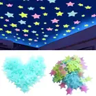 20 штук50 шт. 3D звезды светится в темноте наклейки на стену; Блестящие светящиеся наклейки на стену для детской комнаты Спальня декор для потолка