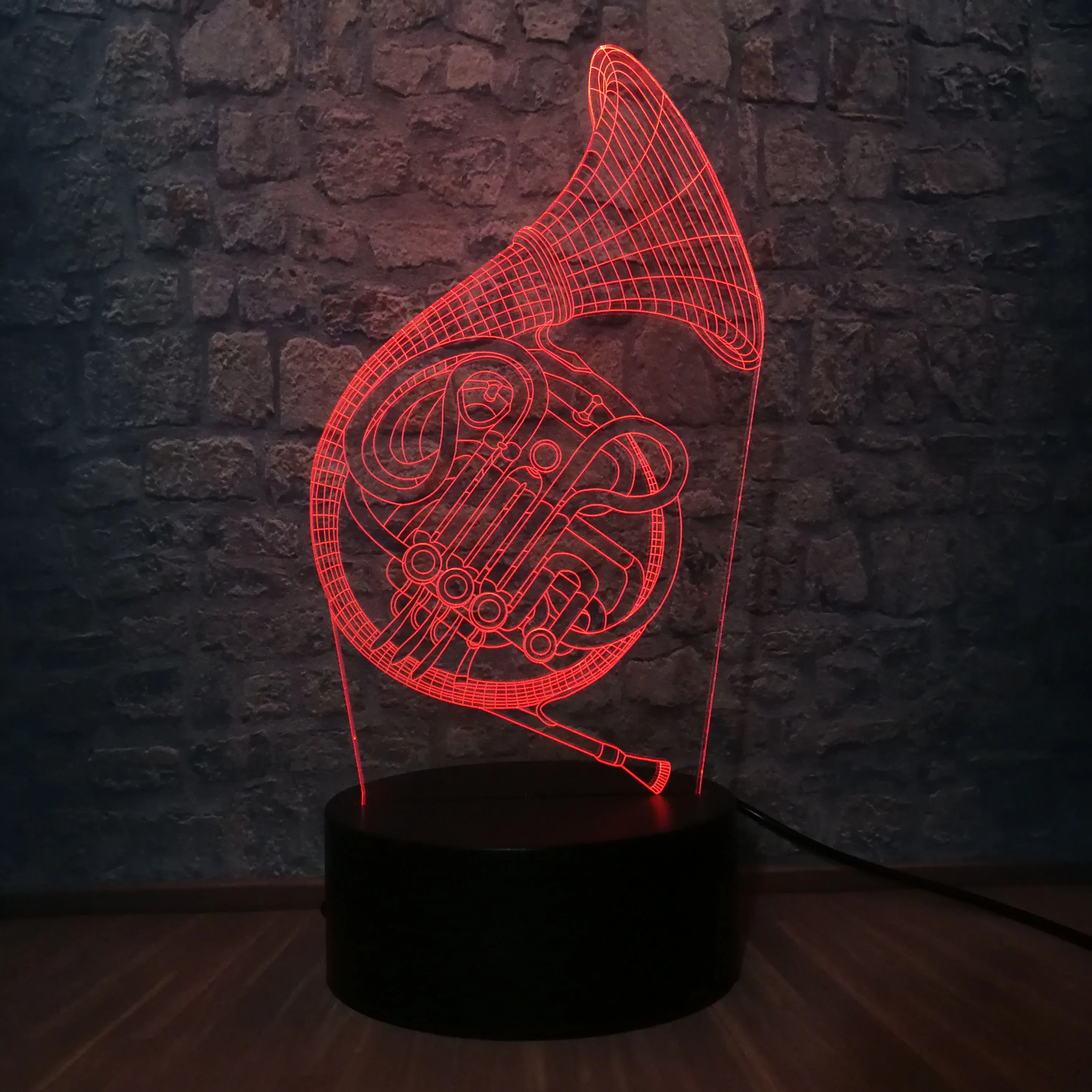 3D Музыкальный Саксофон USB светодиодный настольная лампа в форме трубы 7 цветов