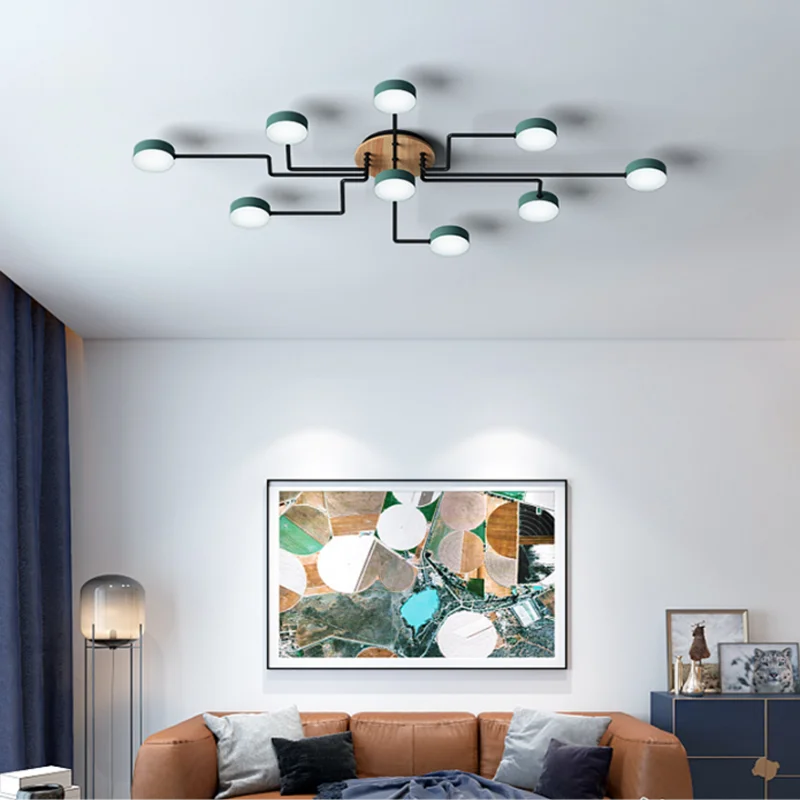

Nordic modern living room lamp creative round lampshade LED ceiling lamp bedroom hotel lighting