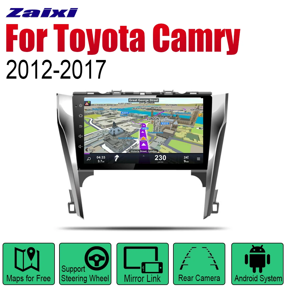 Автомобильный плеер ZaiXi GPS-навигация для Toyota Camry 2012 ~ 2017 Автомобильная