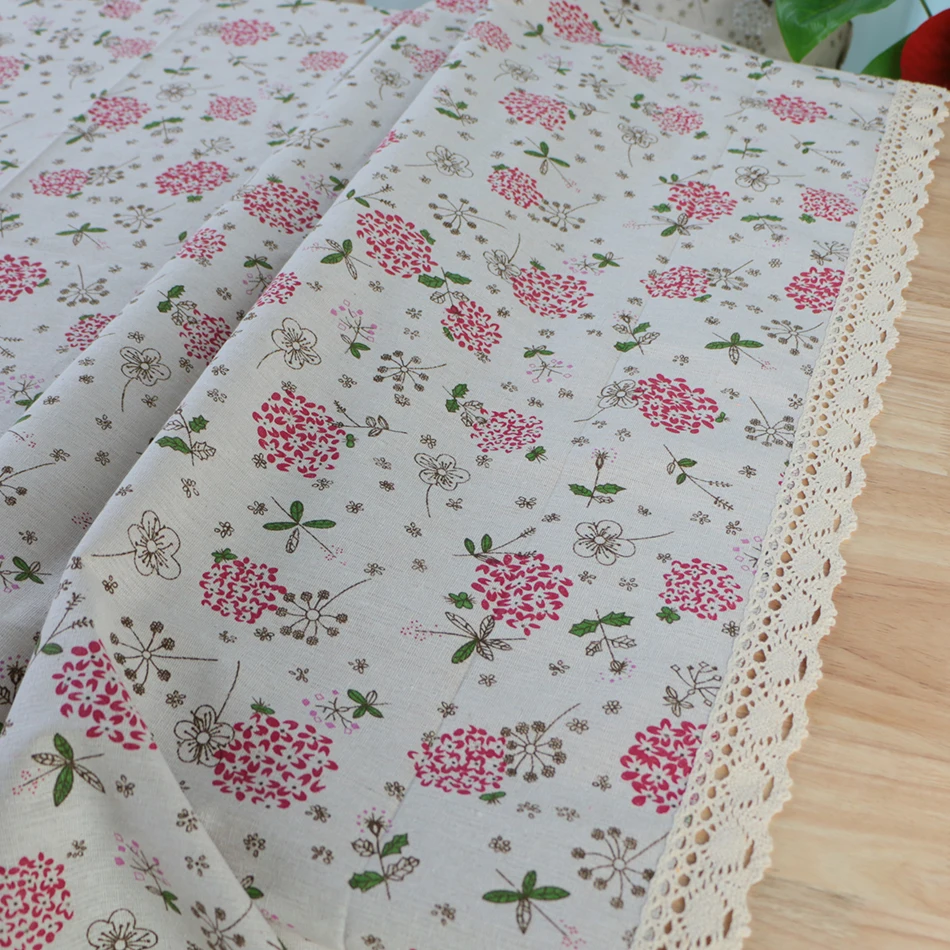 

Linen Blended Rectangular Tablecloth Modern Small Fresh Pastoral Dining Table Cover For Country Party Wedding Decoration