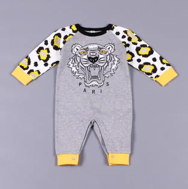 Yellow tiger Г. Осенние детские комбинезоны с длинными рукавами и шапками, 2 шт., одежда для маленьких девочек комплекты одежды для новорожденных с рисунками животных Микки и Минни - Цвет: Yellow tiger