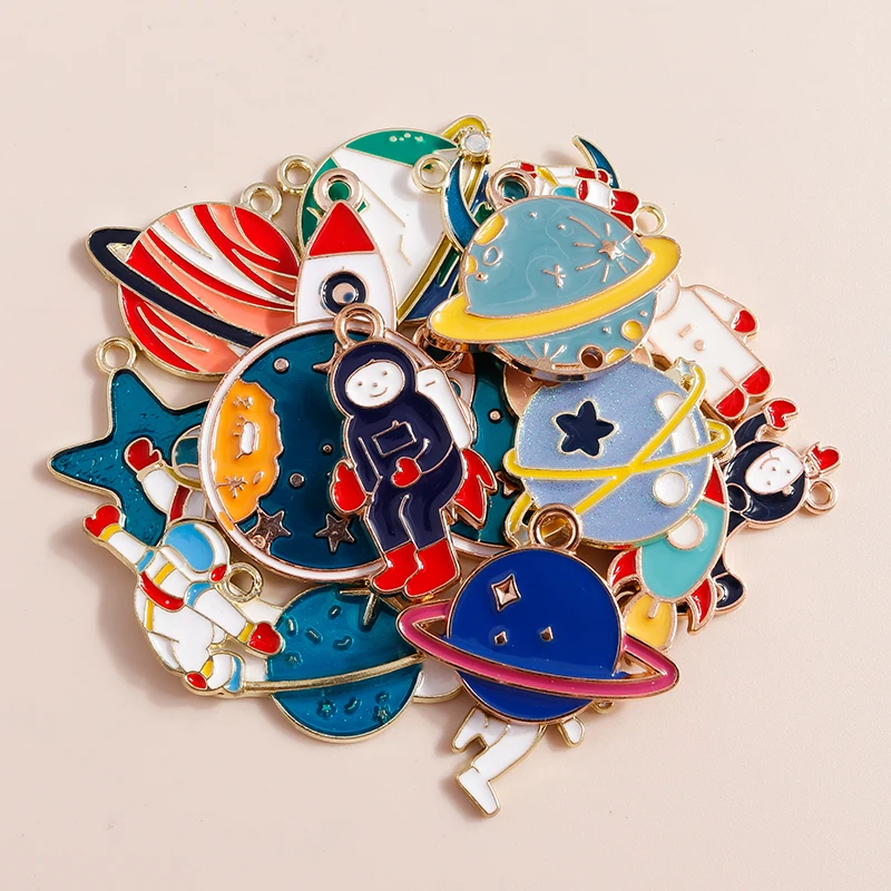 10 шт. эмалированные Подвески в виде планеты | Украшения и аксессуары