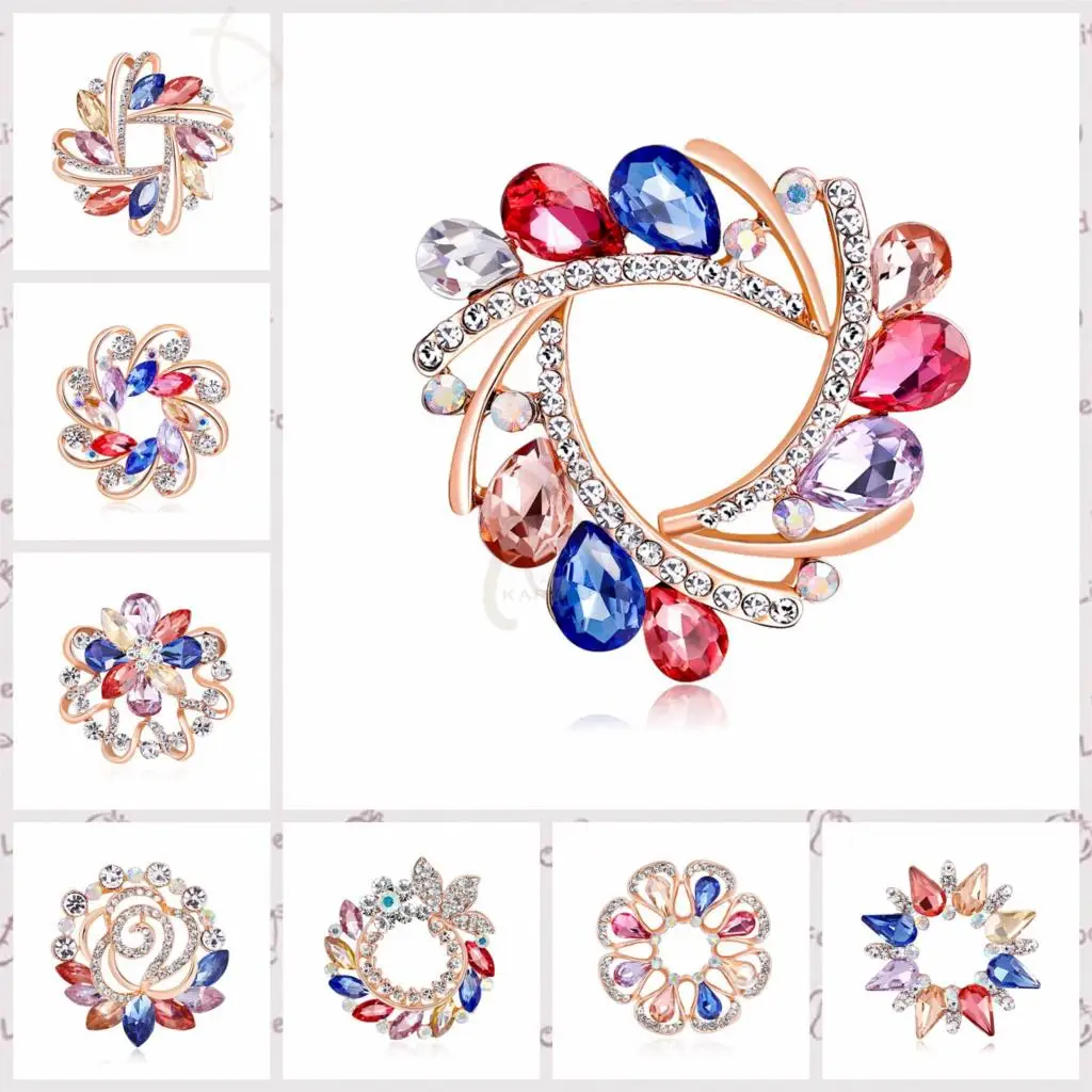 30 стилей заколка на шарф большие красочные разноцветные хрустальные броши для