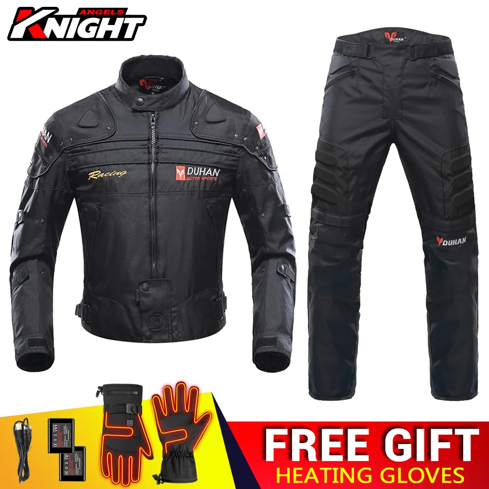 

DUHAN Motorcycle Jacket Pants Suit Waterproof Racing Jacket Protective Lining Four Seasons Motorcycle Jacket With Heated Gloves