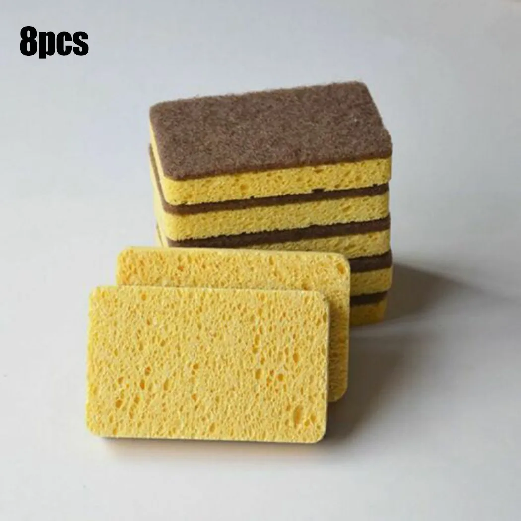 

8pcs Eco Friendly Sisal Cotton Pulp Kitchen Dish Washing Cleaning Sponge Tools Household Sponge Cleaning Cloth