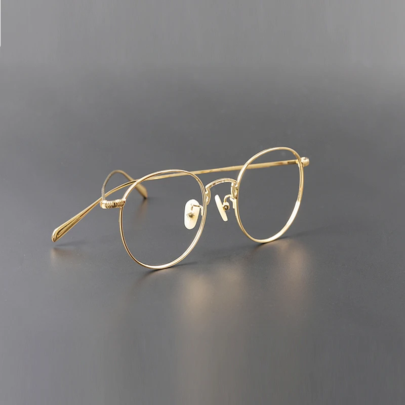 Оправа для очков с веками из чистого титана круглые ультралегкие очки в стиле