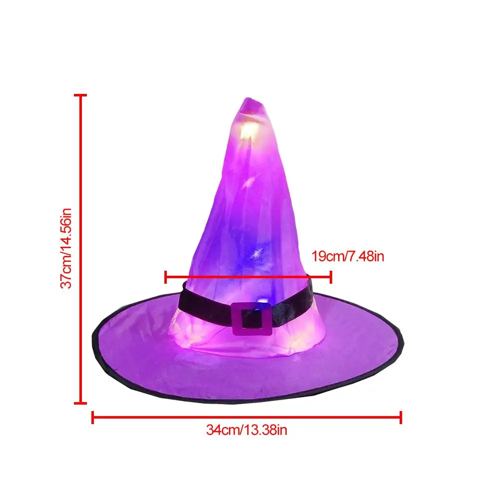 2020 Hot Halloween Glowing Witch Hat Shining Costume Head-wear Cosplay Prom Props Decor for Outdoor Indoor Party | Дом и сад