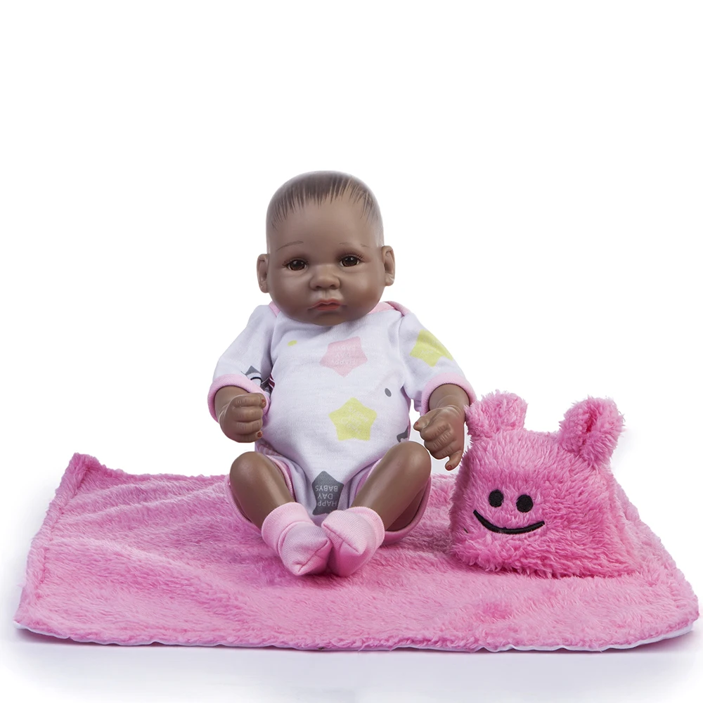 28cm Mini 11 Inch Full Silicone Reborn Baby Dolls Alive Lifelike Real Realistic Cute Black Kids For Gift Bath Toys | Игрушки и хобби