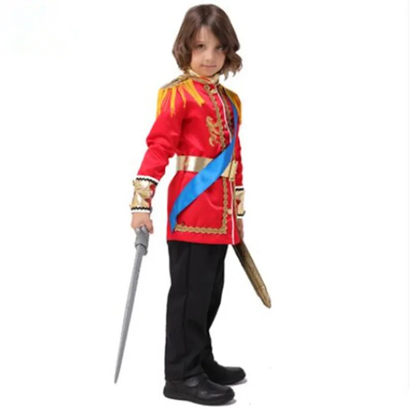 Детский костюм Королевского красного цвета без оружия принца для мальчиков на