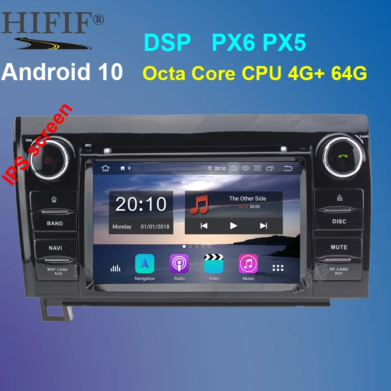 PX6 7 дюймовый Восьмиядерный Android 10 4 Гб ОЗУ 64 ПЗУ 2din автомобильный dvd GPS плеер для Toyota