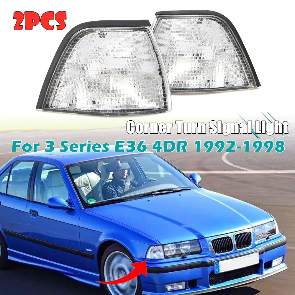 

Car Corner Turn Signal Light Corner Lights Left &Right Front Corner Lamps For 3 Series E36 4DR 1992-1998 63138353279/63138353280