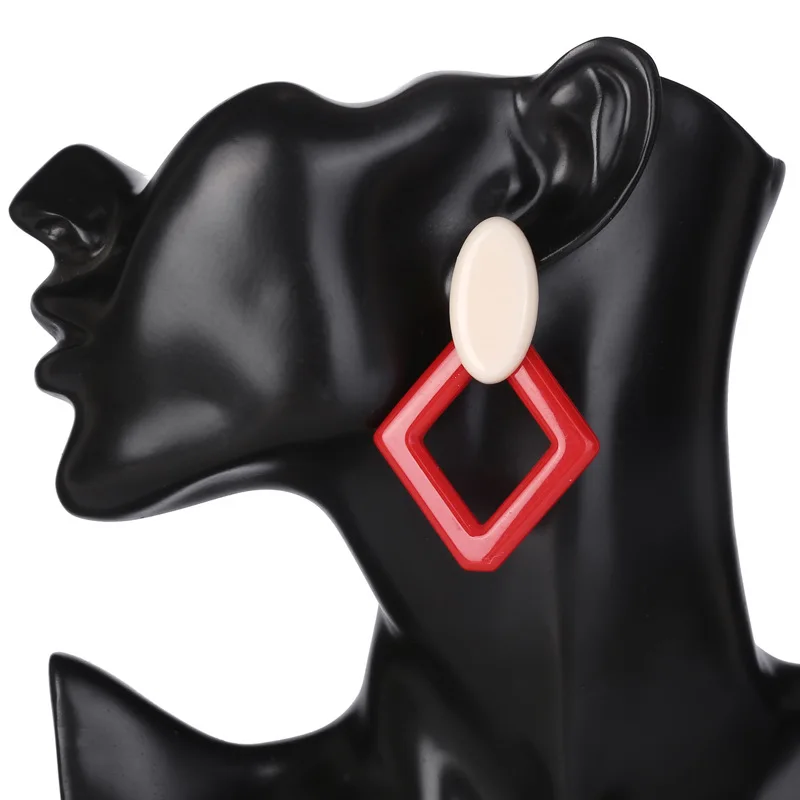 Женские акриловые серьги M & G элегантные длинные с подвеской в форме ромба