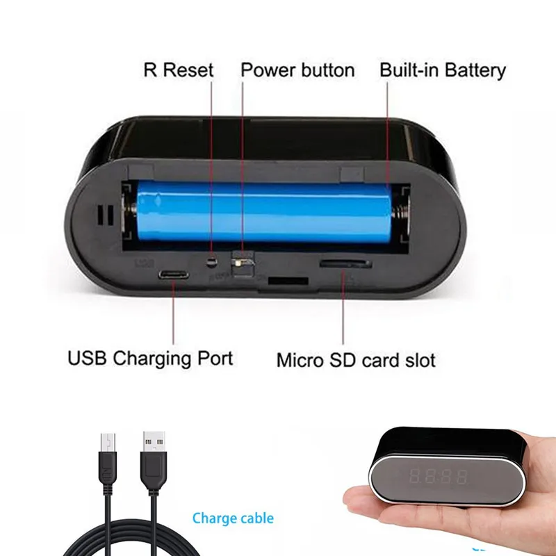 

Wireless Wifi Mini Clock Camera Oculta Alarm Camcorder Watch 1080P IP / AP Security Night Vision Motion Detection Remote Monitor