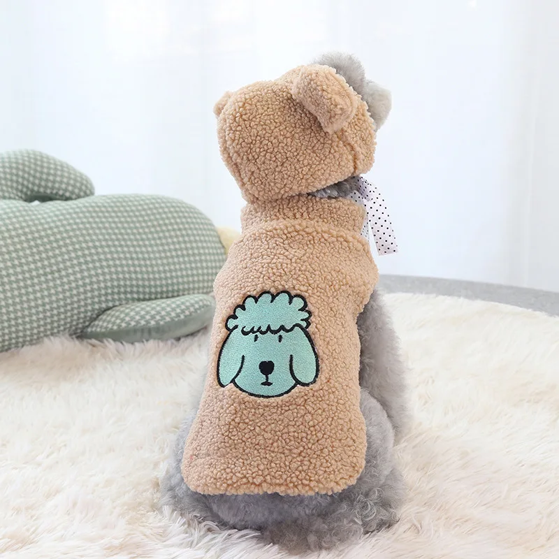 

New Hooded Pet Fleece Dog Two-legged Clothing Three Color Optional
