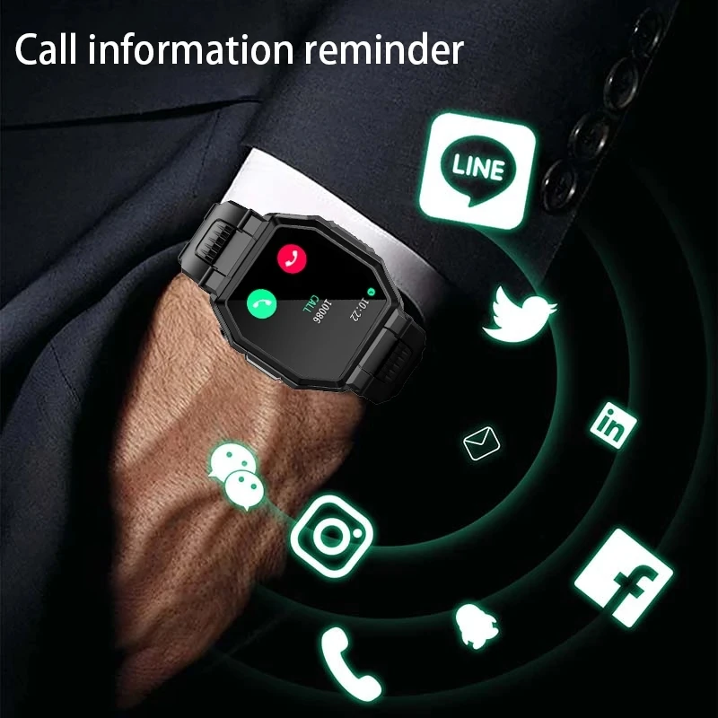

2021 New Smart Watch Bluetooth Call Men Full Touch Sport Fitness Tracker Blood Pressure Heart Rate Smartwatch Music Control