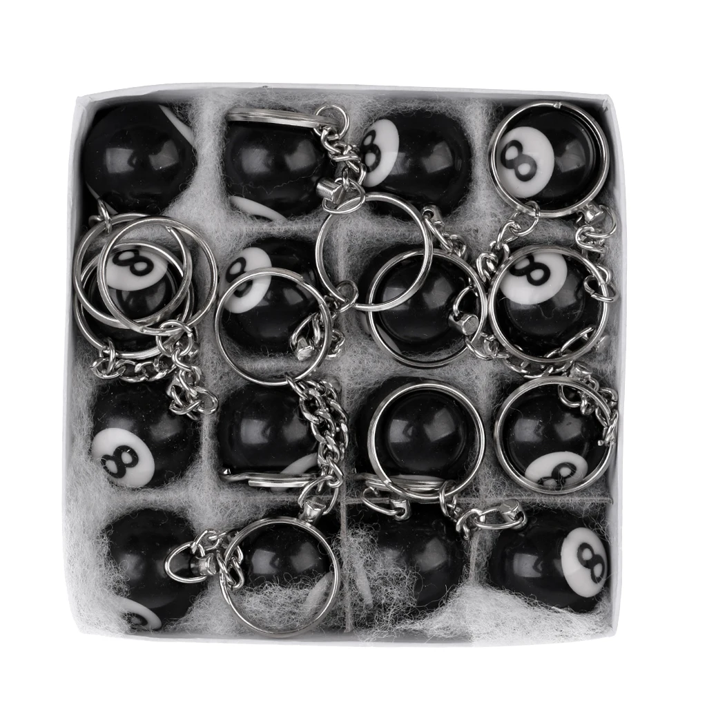 16 шт Черная смола NO.8 бильярдный мяч брелок Бильярд подарок 25 мм|Брелоки| |