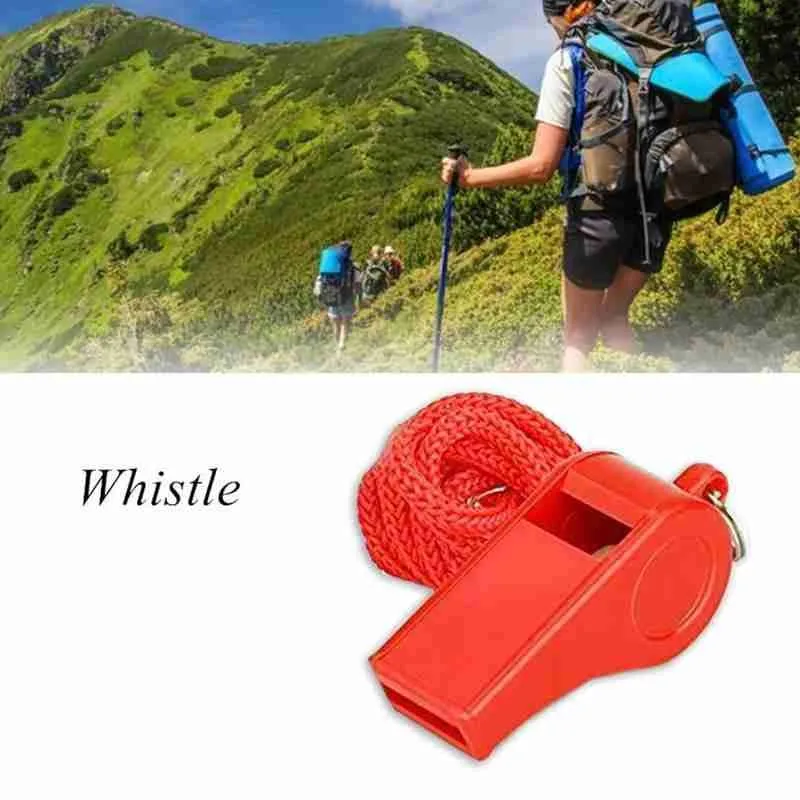 

1pc Colorful Whistle Practical Basketball Football Sports Referee Plastic Whistle Lanyard Emergency Loud Sound Durable Whistle