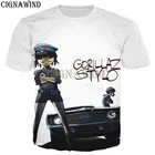 Дизайнерская футболка для мужчин и женщин с аниме-группой Gorillaz, футболки с 3D принтом, стильная футболка в стиле Харадзюку, уличные Топы