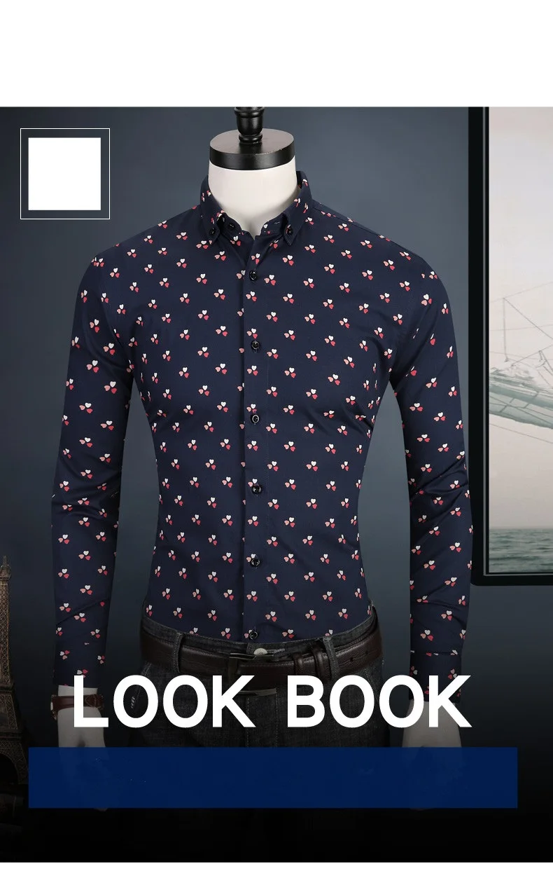 Caiziyijia/ г., весенне-осенняя повседневная одежда с набивным воротником Camisa Masculina, Мужская брендовая одежда Silm fit, платья с длинными рукавами, рубашки