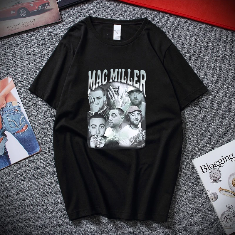 

Oversized T-shirt Mac Miller Fashion Loose Men's And Women's Clothing Printed Casual Short-sleeved Sportswear Japanese Clothing
