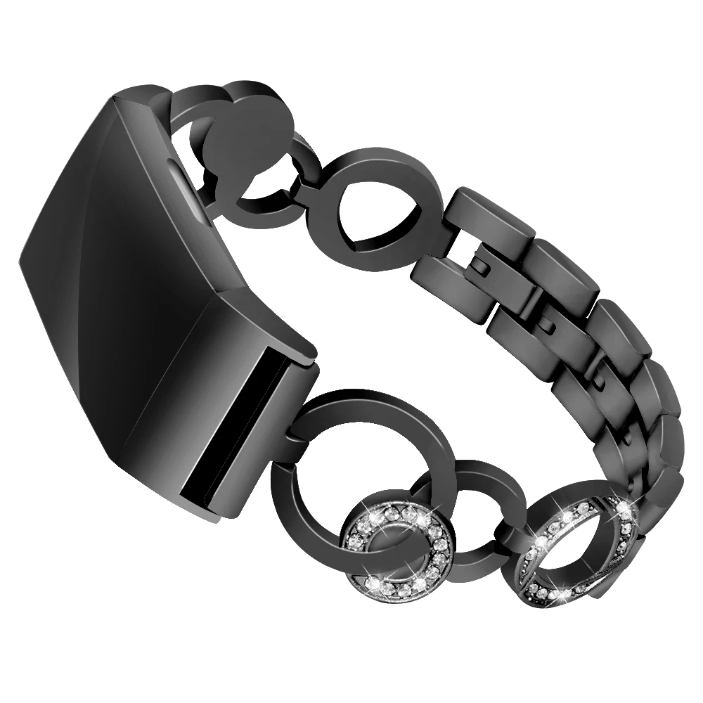 

OULUCCI womens stainless steel metal strap for fitbit charge 2 band bracelet watch band for fit bit charge 3 bands