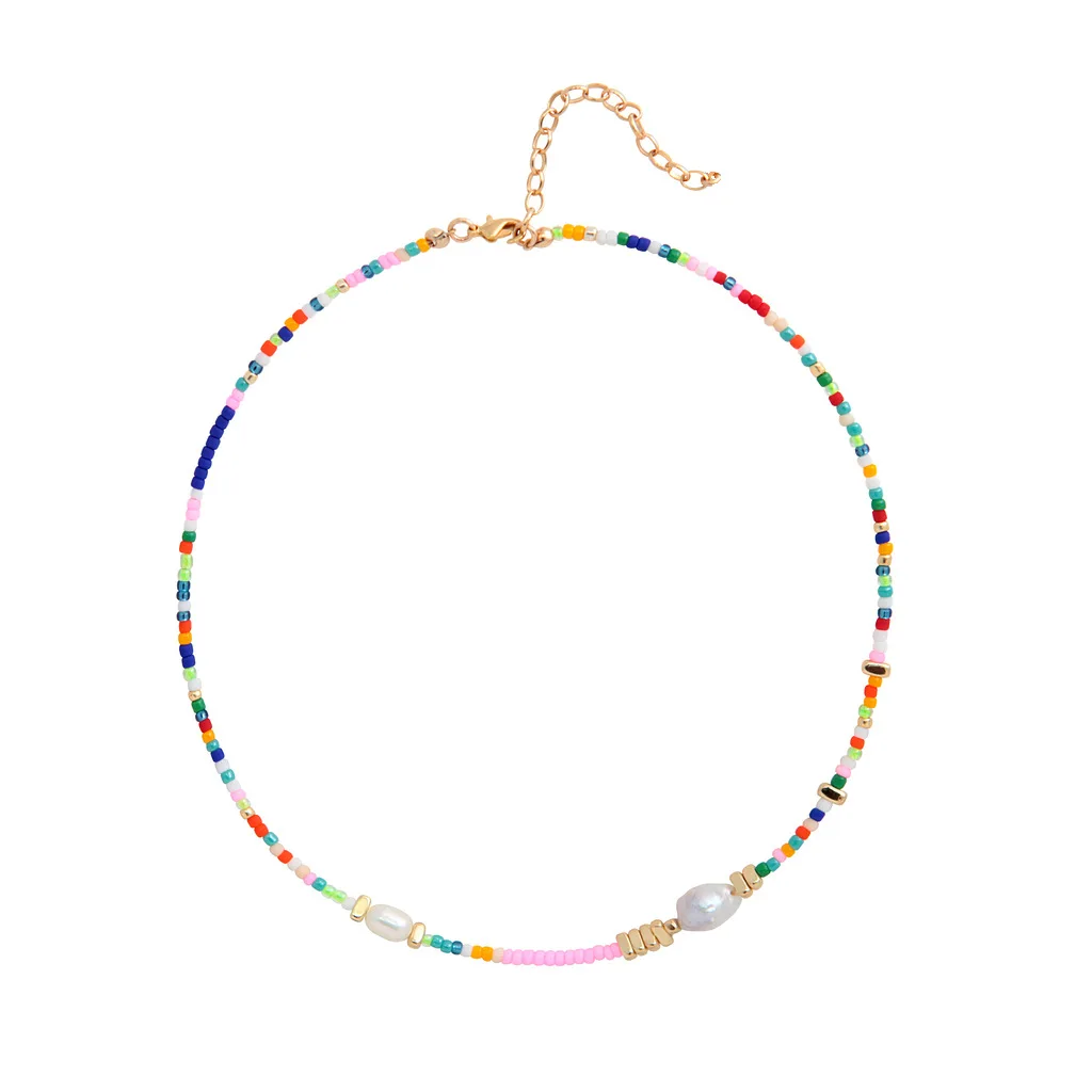 

Bohomia Outer Banks Necklace for Women Layered Necklace, Colorful Beaded Seeds Choker for Gilrs, Summer Beach Accessories