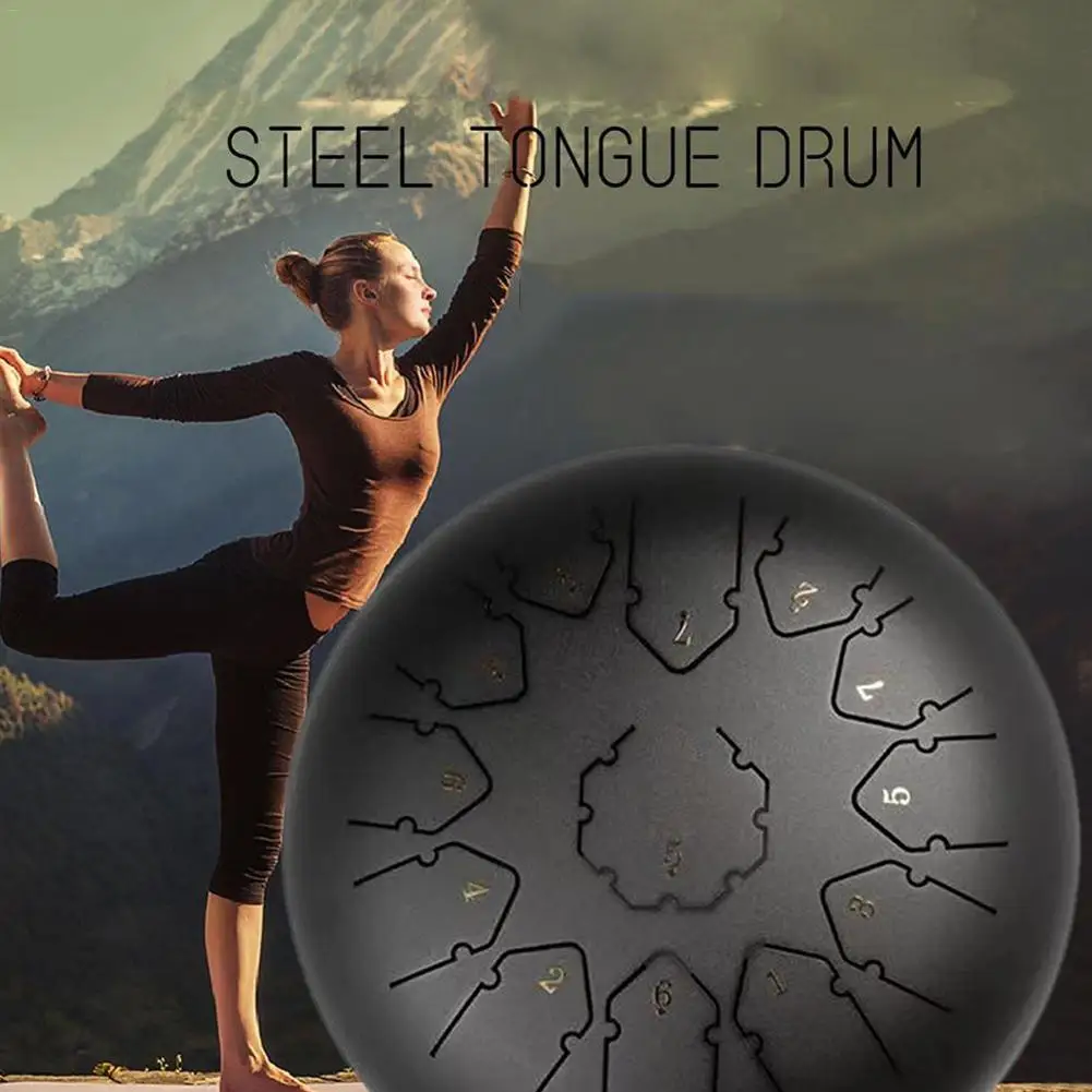 12 дюймов 13 нот Hangdrum Handpan стальной язык барабан с молотками музыкальная Книга сумка ударный инструмент для музыкальных терапевтов