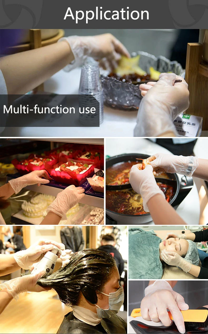 100 шт. одноразовые виниловые перчатки из ПВХ для осмотра пищевых