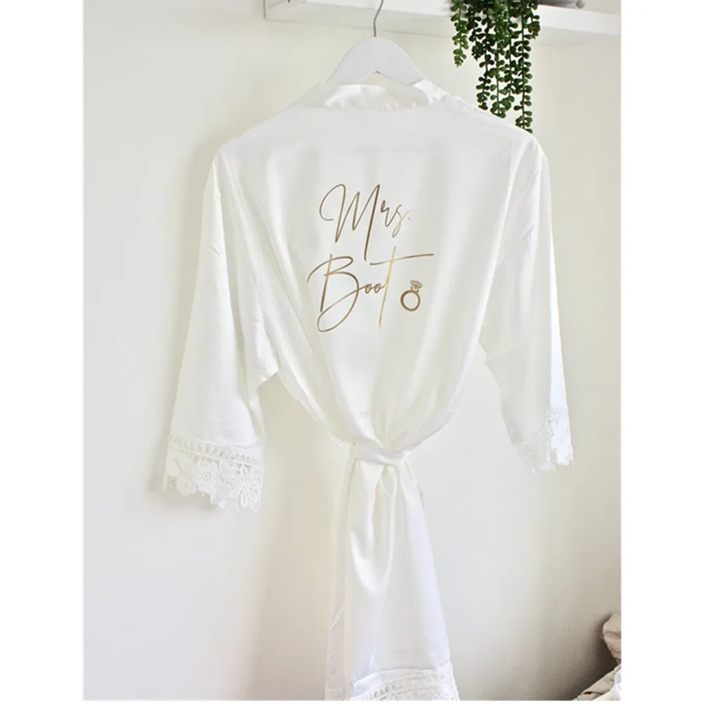 Свадебное платье с кольцом на заказ атласное кружевное кимоно для невесты халат