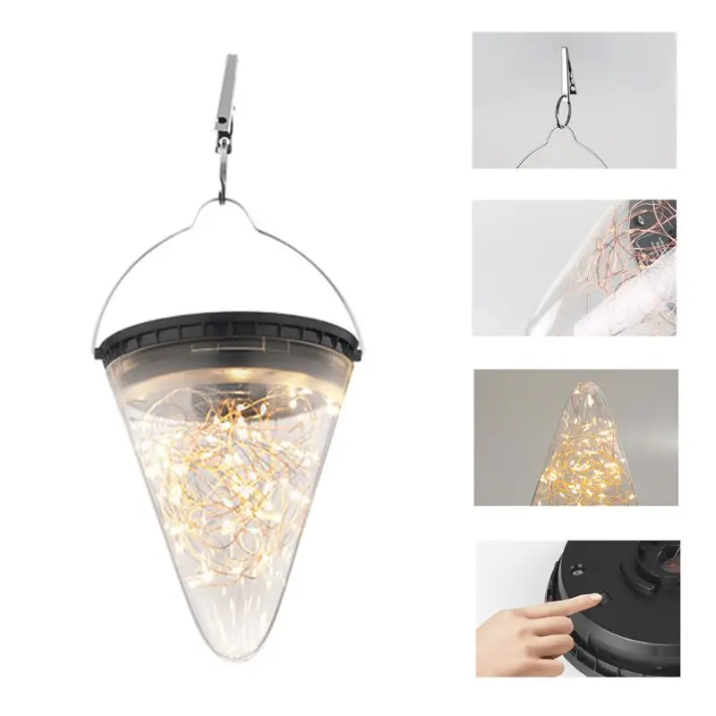 

Solar Lantern Hanging Garden Outdoor Lights 50 LED 3500K Warm Waterproof Table Lamp Decorative with 3 Lighting Modes for Yard Pa