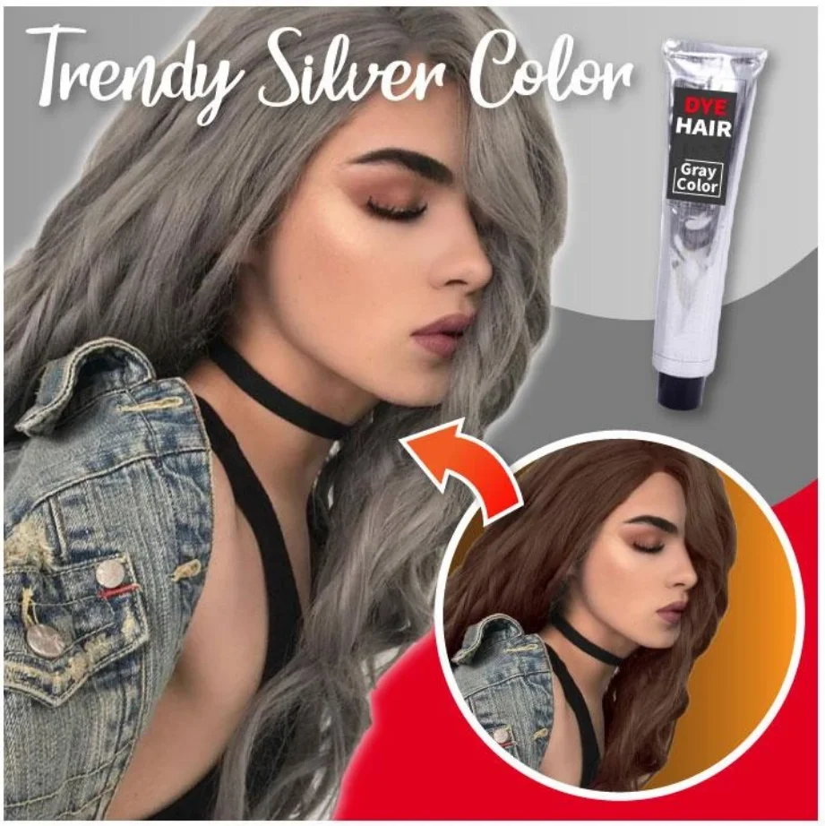 Модная серая краска для волос бабушки унисекс сделай сам модная серебристая