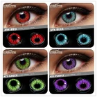 Цветные контактные линзы EYESHARE для глаз Аниме Косплей цветные линзы ed красные многоцветные контактные линзы ed линзы Красота Макияж 2 шт.