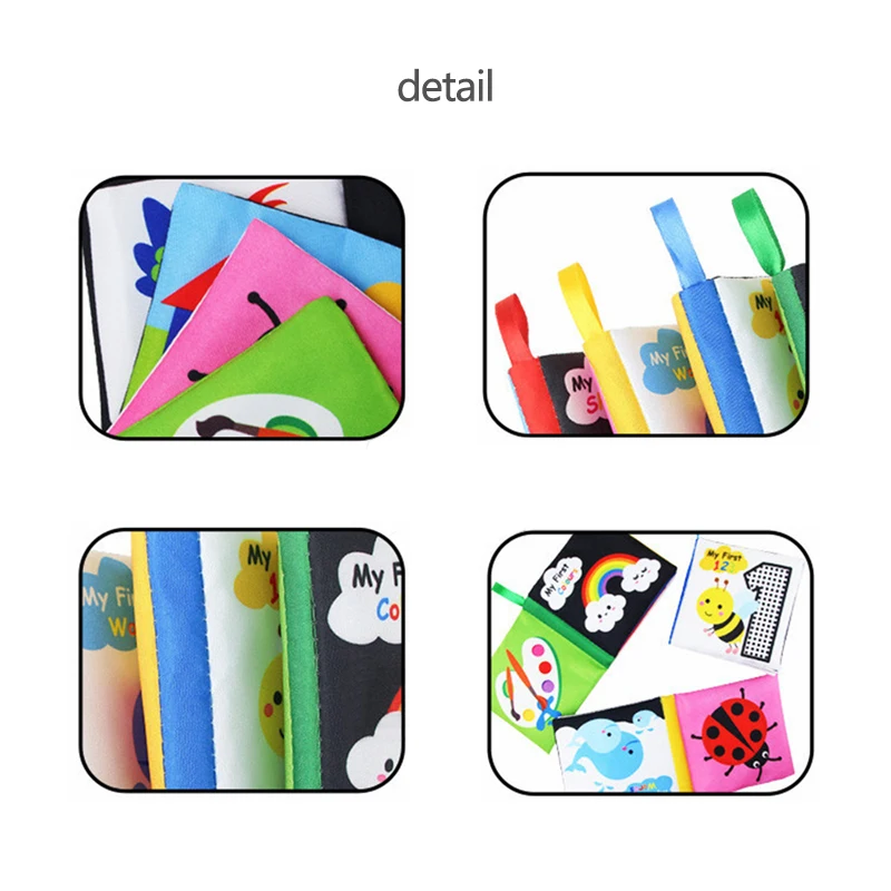 

Baby Cloth Book Soft Infant Rattles Rustle Sound Fabric Quiet Books Early Learning Educational Toys For Toddler Kids