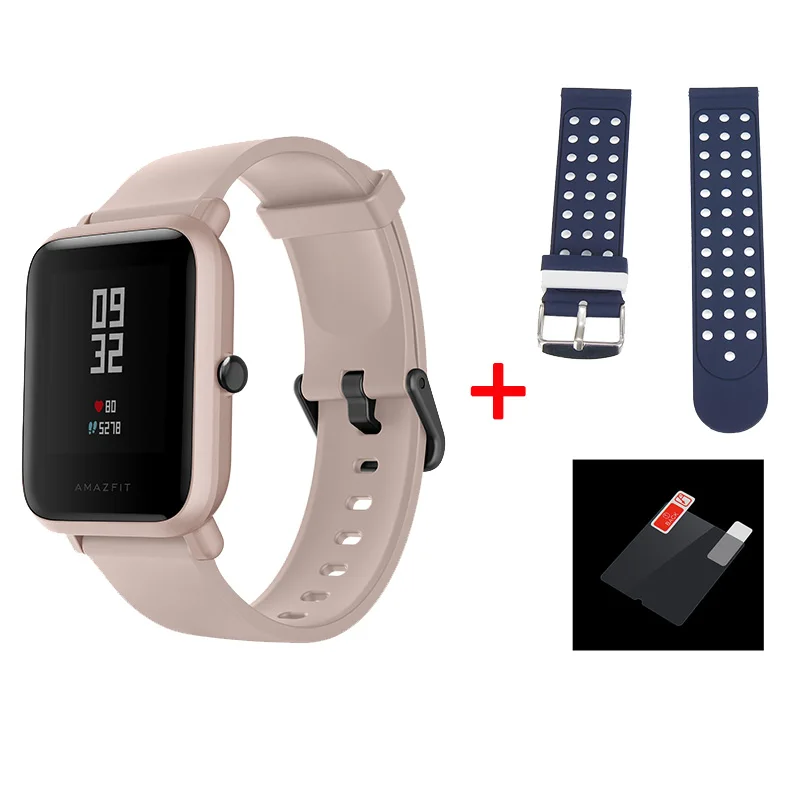 pink and blue Английская версия Huami Смарт-часы Amazfit Bip Lite 45 дней Срок службы батареи 3ATM сердечный ритм Amazfit Bip Lite Часы Android iOS - Цвет: pink and blue
