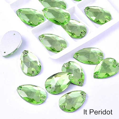 Light Peridot Слеза много Цвета с украшением в виде кристаллов Стекло пришить стразы пришивные стразы прямая швейная стразы свадебное платье B3839 - Цвет: Light Peridot