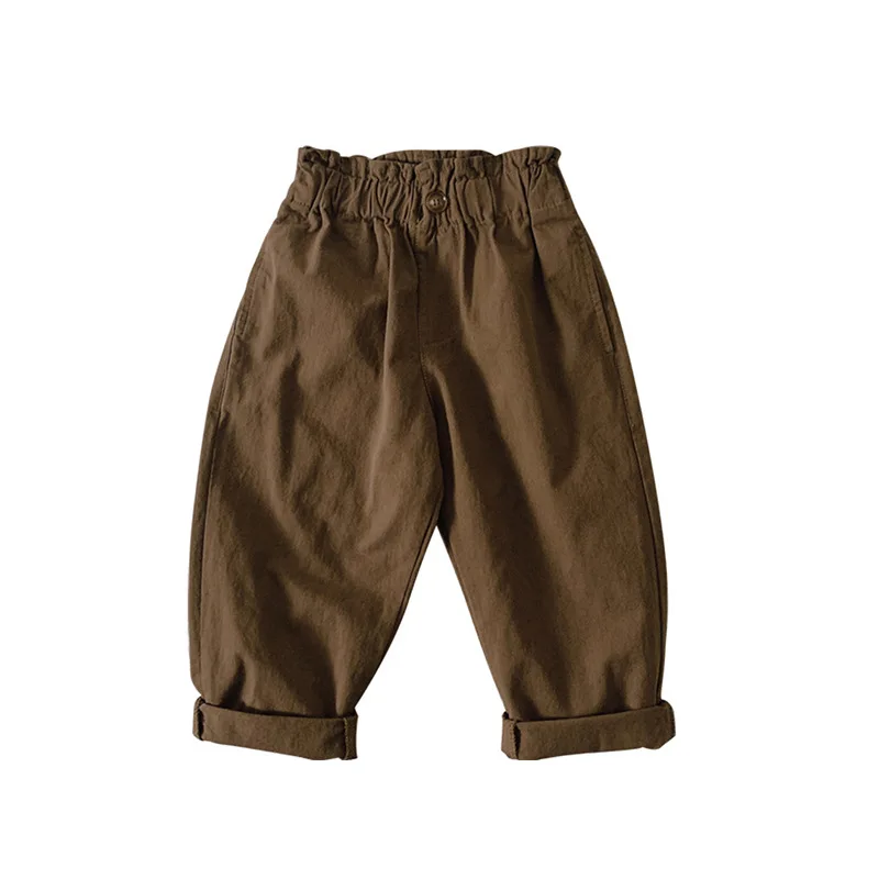 

2021 Spring New Kids Children Fashion Loose Harem Pants For Girls Bud Waist Casual All-match Trousers Fashion Baby Girl Clothes